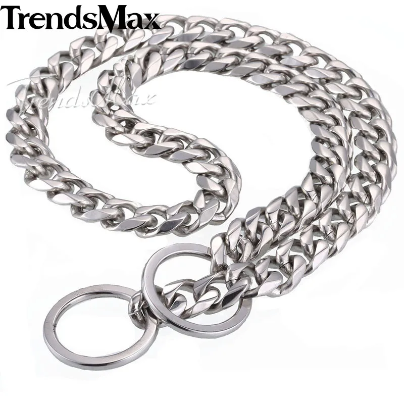 Trendsmax 13 мм собака 316L Нержавеющая сталь цепи отрезанная подгубная цепочка с