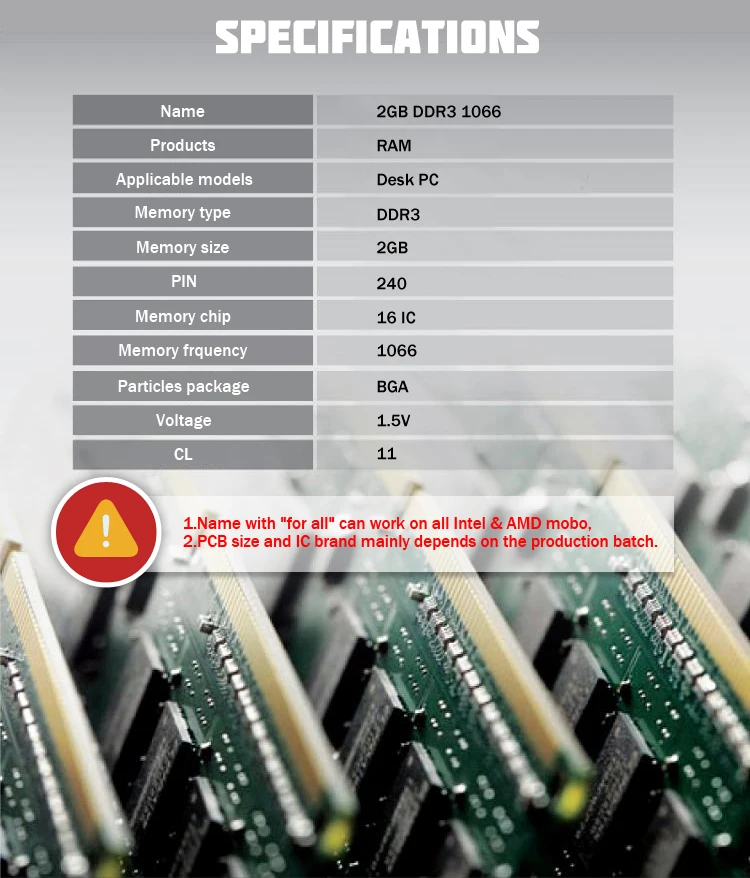 VEINEDA Memoria ddr3 2 Гб ОЗУ ddr3 1066 МГц для dimm ddr3 ram 1333 1600 память совместима со всеми Intel AMD настольными PC3-12800 240pin