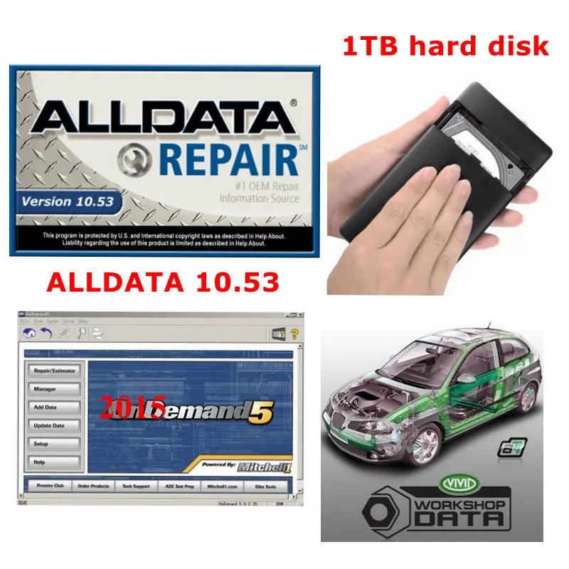 2020Alldata 1 ТБ HDD 10 53 ALL DATA Mit/chell od5 2015 usb жесткий диск яркий рабочий ремонт данных