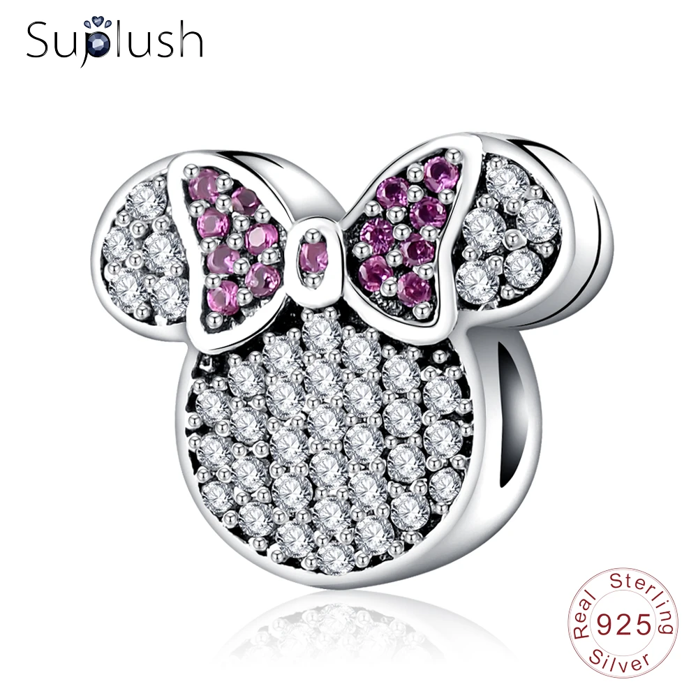 Suplush Настоящее 100% Стерлинговое Серебро 925 пробы AAA CZ камни Мультяшные Подвески