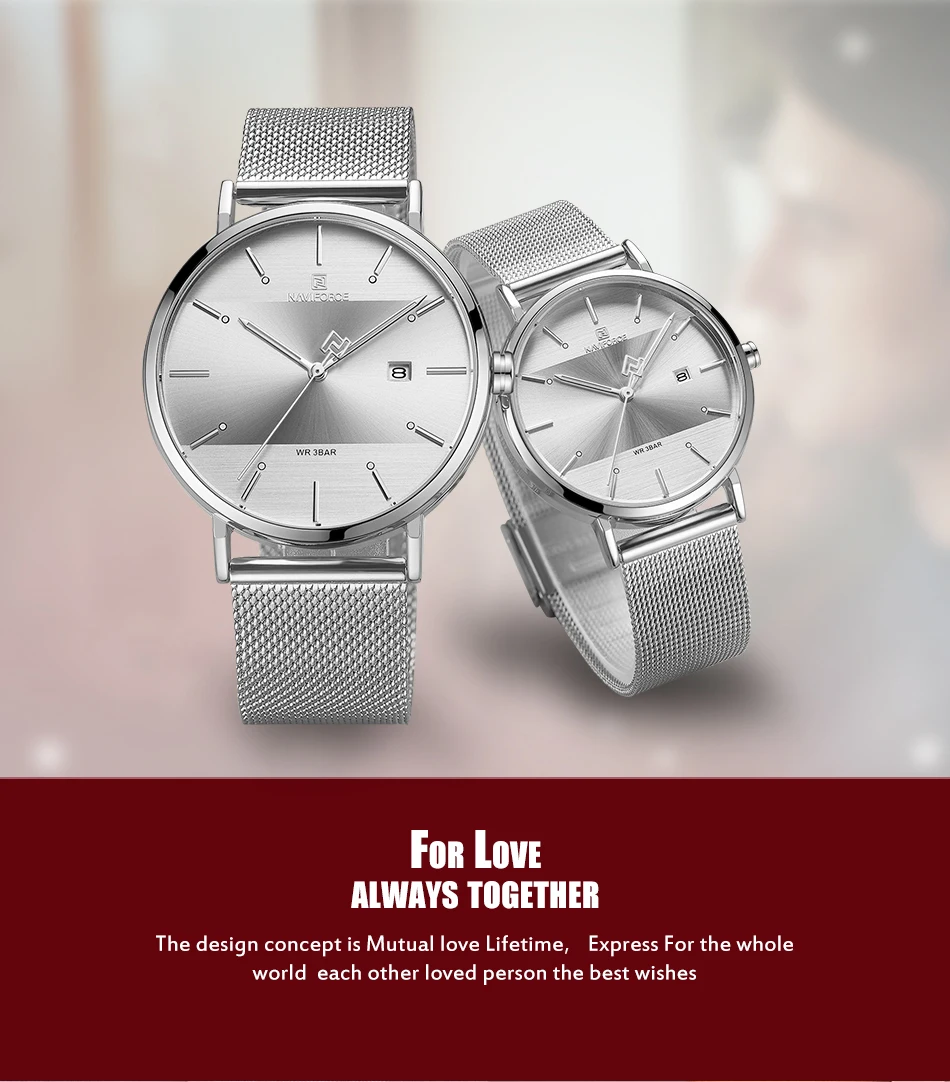 Couple watch NAVIFORCE Men Casual Dress Luxury Women Quartz Wristwatch Clock For Male Female waterproof Sport Lovers Watch