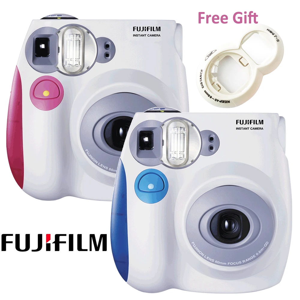 Fujifilm Instax Mini 7s набор камер/10 в 1 комплект крупным планом объектив+ наклейки+ другие аксессуары/с 20 листов Белая Мини-пленка фото
