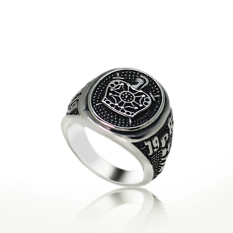 New Arrival Knights Templar Crown Demolay Ring for Men Women Stainless Vintage Black Color Carving Punk Party Mason Jewelry Gift