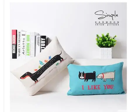 

50x30cm cartoon Dachshund Cushion Cover Sausage Dog waist pillow covers sofa pillowcase household car decoration case for pillow