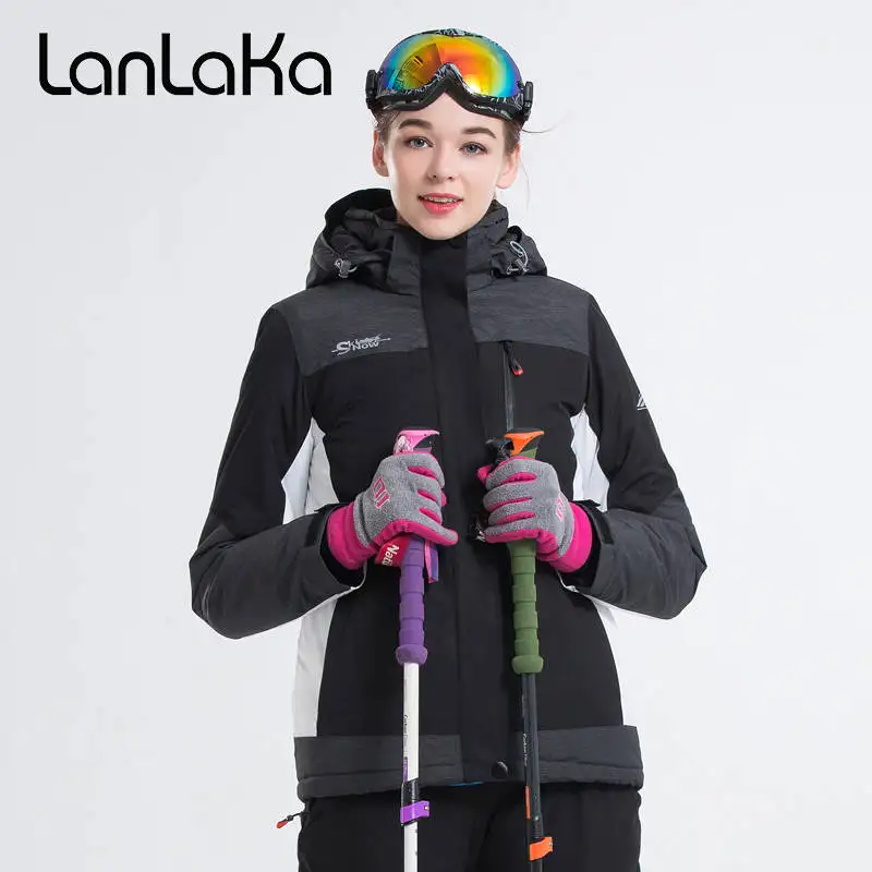 LANLAKA Брендовая женская лыжная куртка для сноуборда ветрозащитная