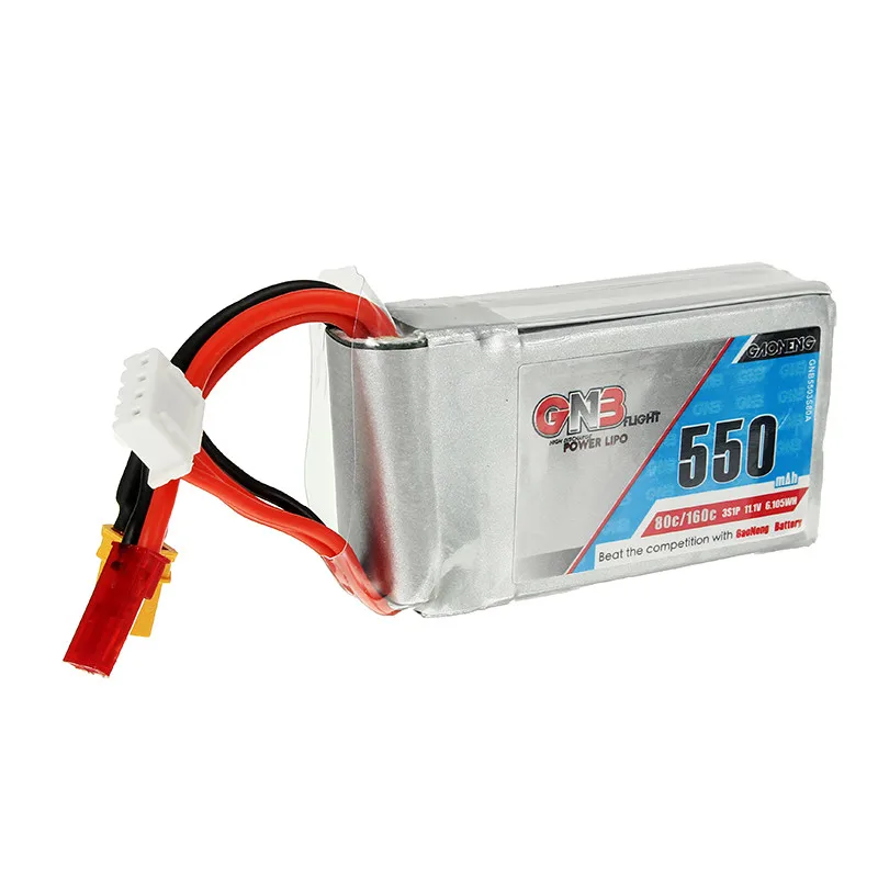 Rechargeable Lipo Battery Gaoneng GNB 11.1V 550mAh 80/160C 3S JST/XT30 Plug | Игрушки и хобби