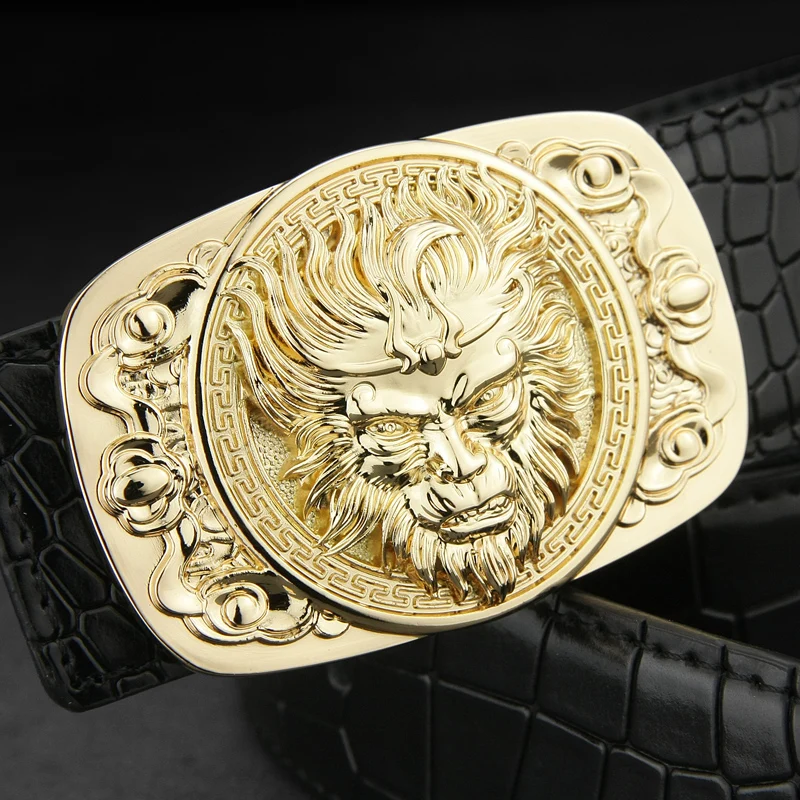 High quality Dragon Golden copper buckle Chinese style fashion designer belts men genuine leather belt luxury brand Waist Strap