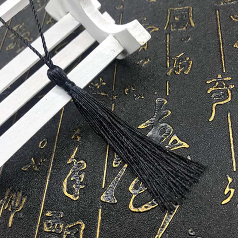 DoreenBeads 10 шт./компл. 13 см в длину смешанный полиэстер Ленточки серьги подвеска в форме Сатиновые кисточки для самостоятельного изготовления ювелирных украшений своими руками - Цвет: black