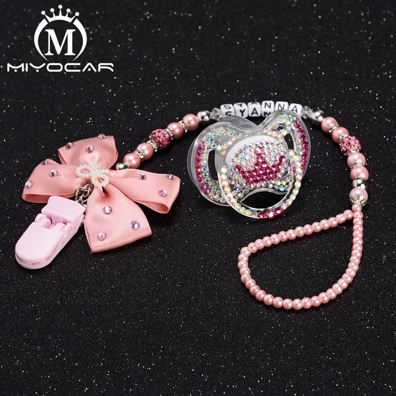 MIYOCAR заколка пустышка с любым именем красочные блестящие стразы держатель зажим