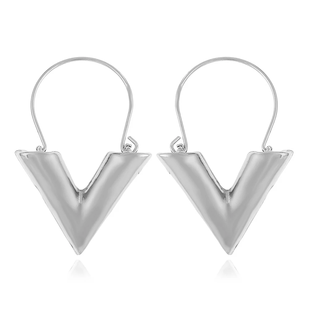 1 пара Элегантный V Форма кулон Серьги кольца Для женщин Выходные туфли на