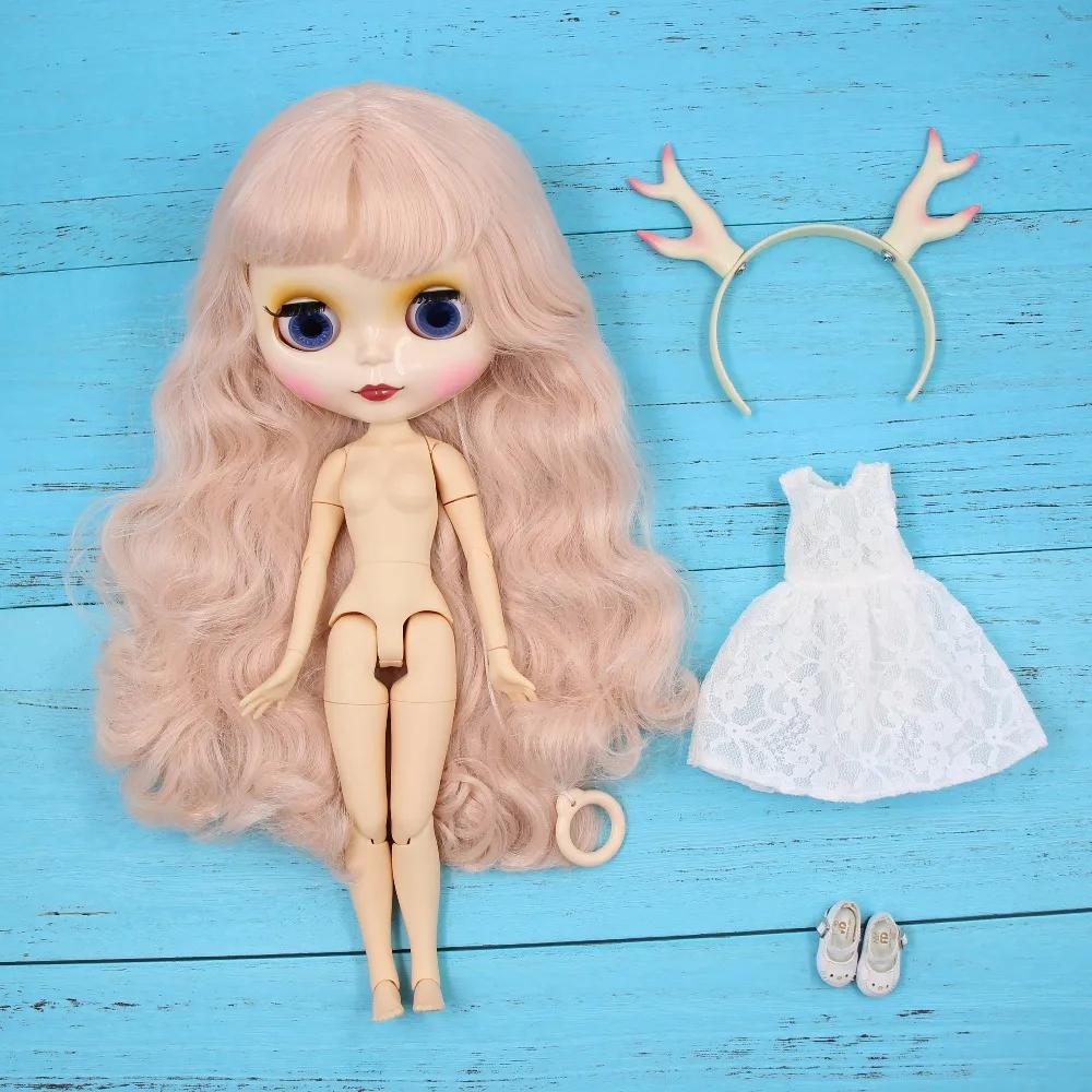 Кукла blyth от фабрики ICY 1/6 игрушка бледно розовые волосы белая кожа шарнирное тело