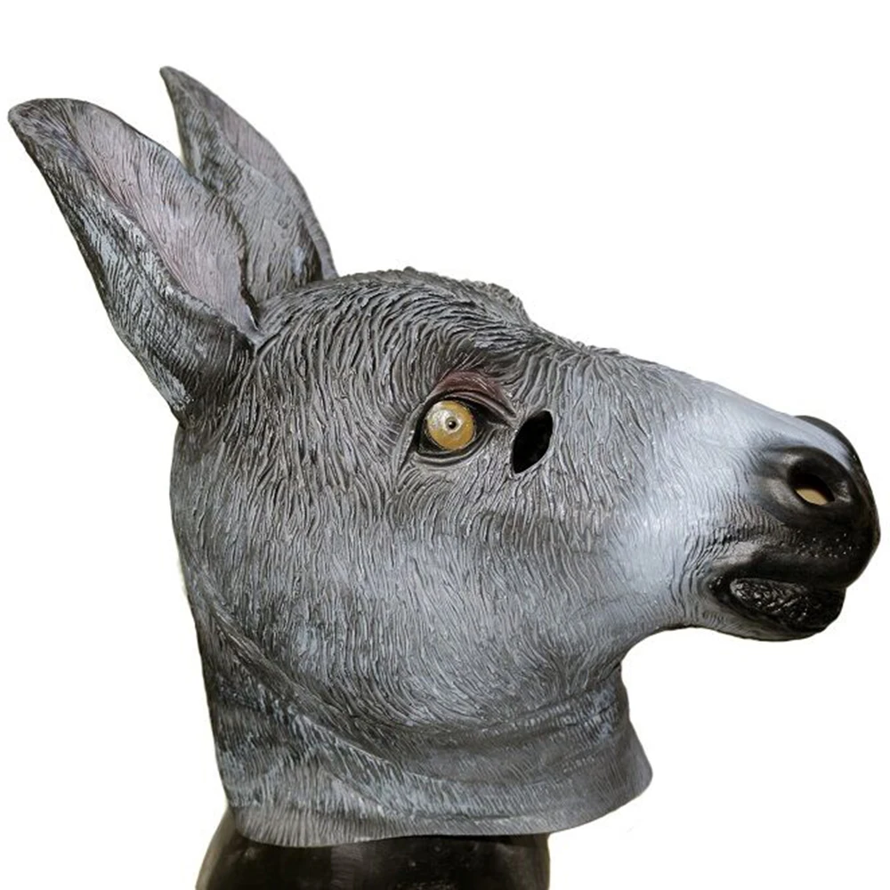 Новинка резиновая маска Ослика ферма животное Шрек Рождество пантомима