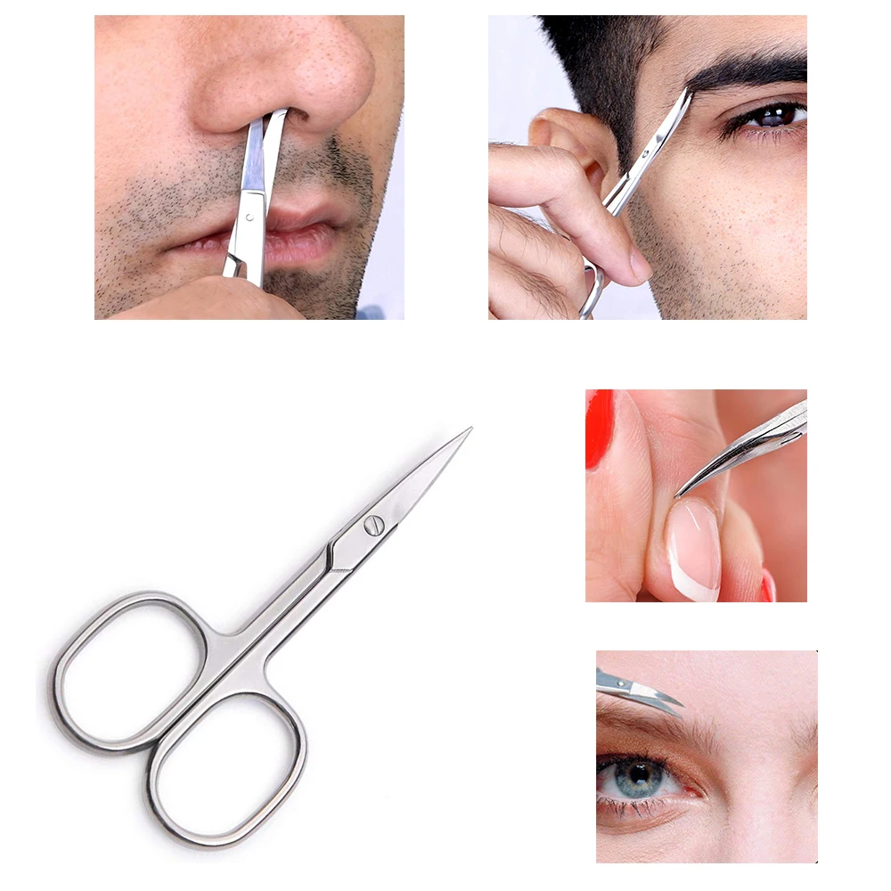 Eyelashes Nose Hair Scissors Beard Eyebrow Trimmer Stainless Steel Thread Medical Sharpness Small | Красота и здоровье