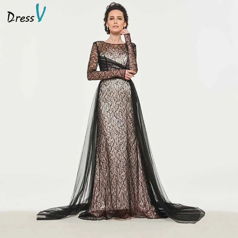 Dressv элегантное платье трапециевидной формы с длинным рукавом для матери невесты