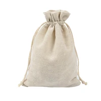 50pcs linen gift bags 12cmx16cm4 71x6 28 wedding party favor holders muslin cotton storage bags jewelry drawstring pouches