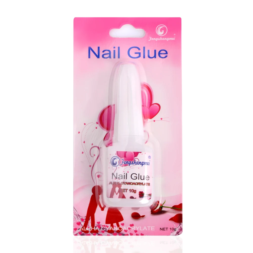 

Fengshangmei 10g false Nail Glue With Brush Nail Art Rhinestones Decoration Glue Fake Nails Strong Powder Adhesive