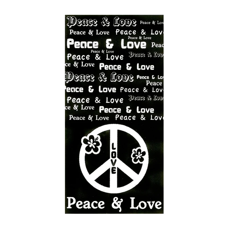 Современное черно белое пляжное банное полотенце Peace and Love классический знак мира