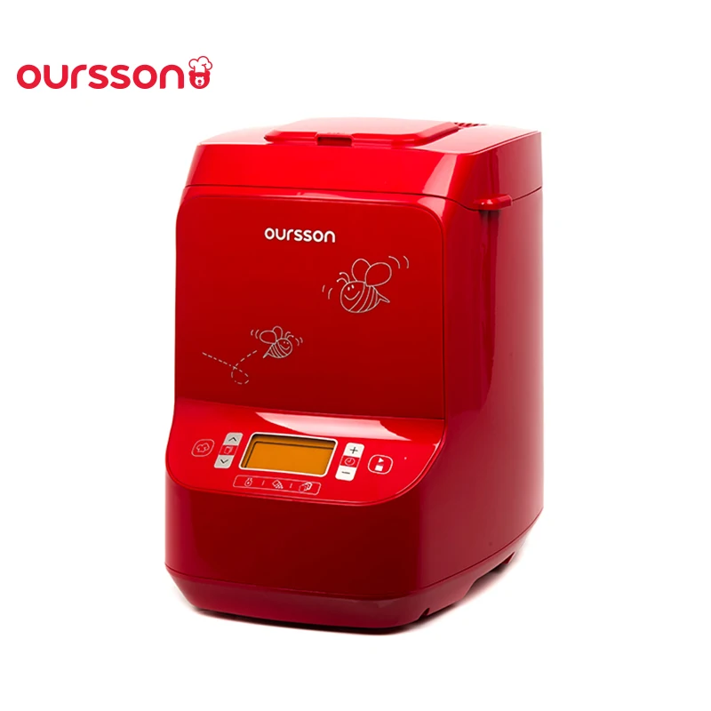 Хлебопечка Oursson BM1021JY/RD с автоматическим дозатором для выпечки хлеба замеса теста