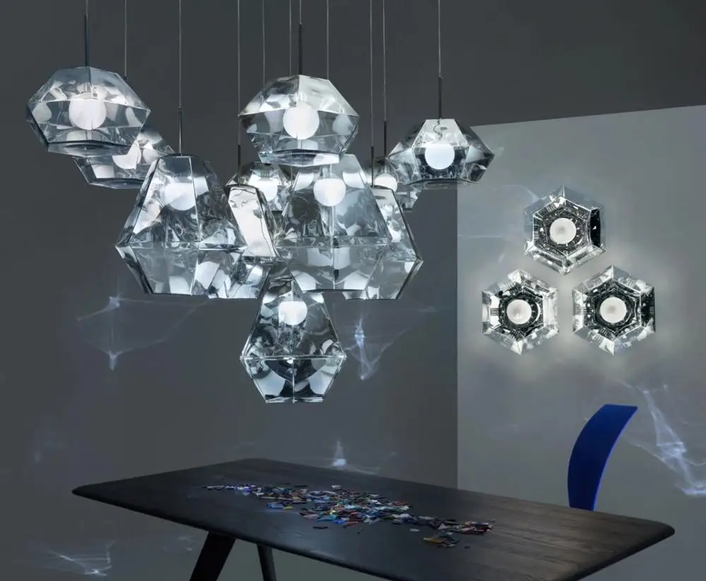 LukLoy Хрустальный эффект подвесной светильник потолочный хромированный кулон для