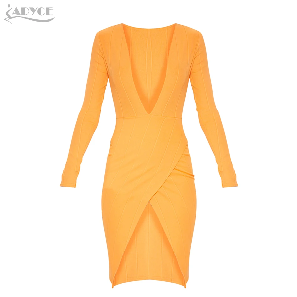 ADYCE 2019 новое летнее женское Бандажное Платье Vestidos сексуальное с длинным рукавом