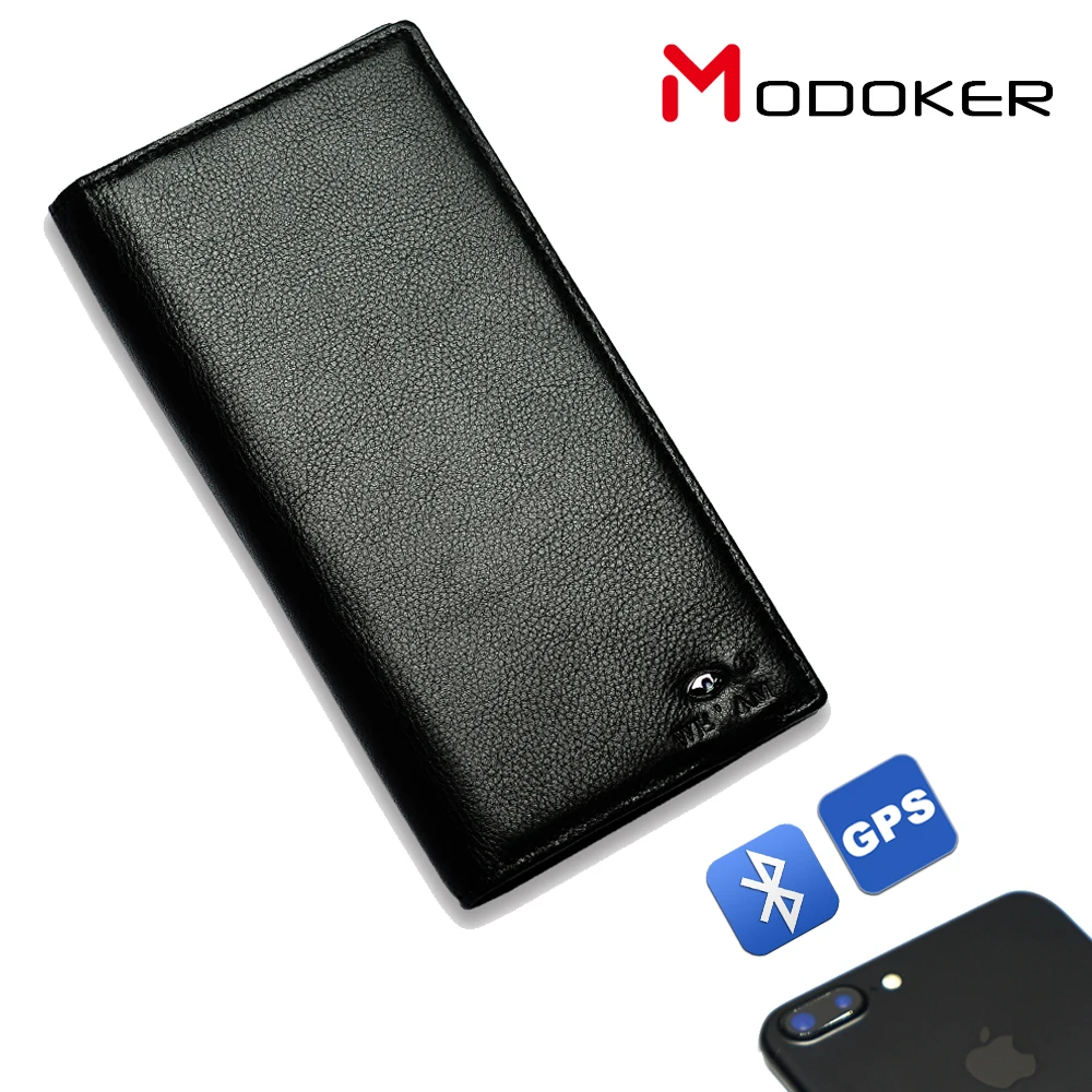 

Genuine Leather Bluetooth Anti-Theft Alarm Smart Phone Wallet For Men