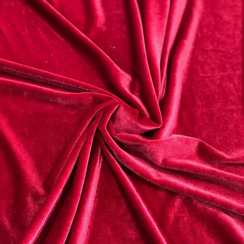 S520 Red Бархат стрейч, 97% PES, 3% спандекс, велюровая ткань бархат стрейч ткань, 150 см, 230 gsm, швейная одежда, мода DIY красный, синий - Цвет: S520 Red