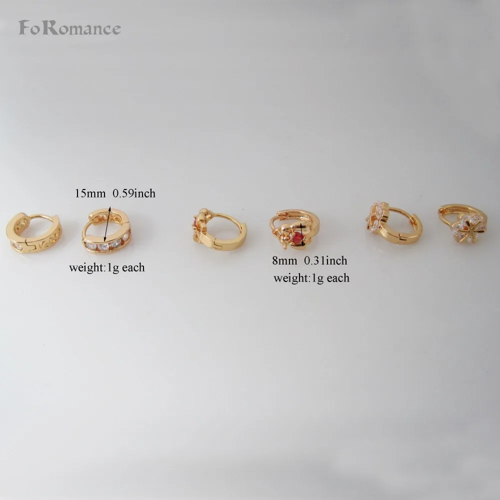 Foromance/круглые серьги обручи для мальчиков и девочек с фианитами камнями из