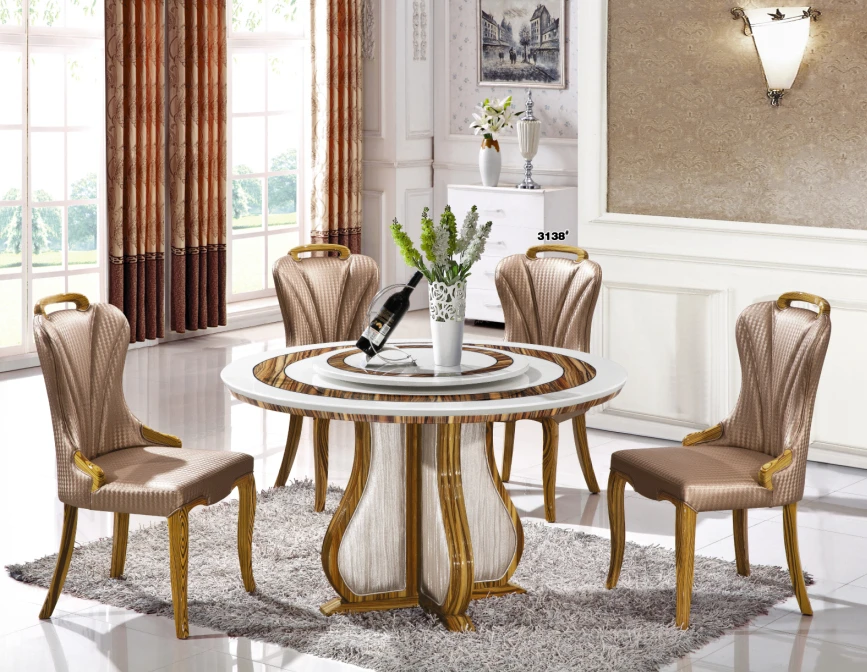 Деревянный Детский Набор обеденного стола в современном стиле мраморный стол с 6