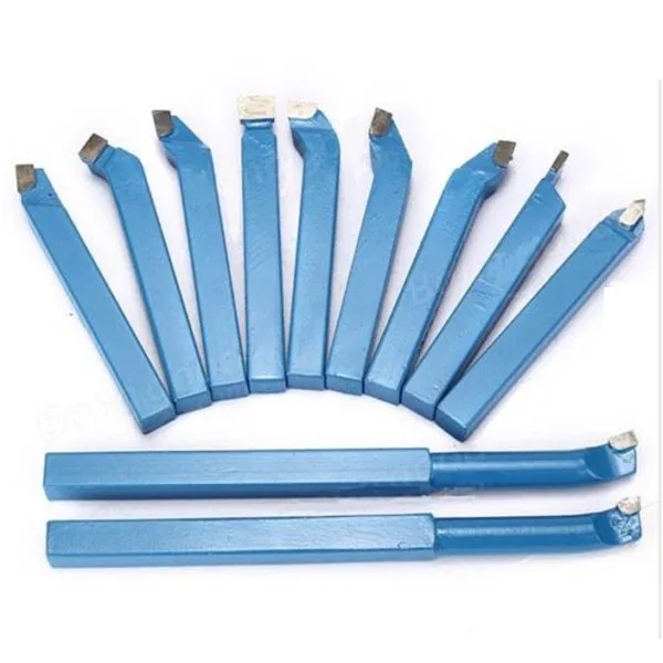 

11Pcs Lathe Cutting Tool Set Carbide Tip External Turning Boring Bit 8/10/12mm