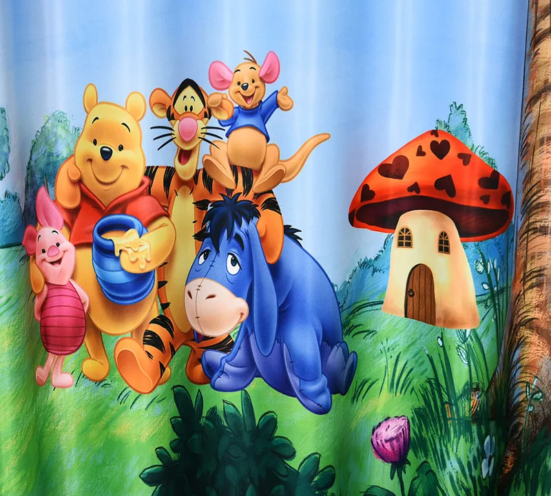 

2x Drapery Panel Nursery Kids Children Room Curtain Window Dressing Covering 200cm x 260cm Bear Donkey Tiger Mashroom Tree