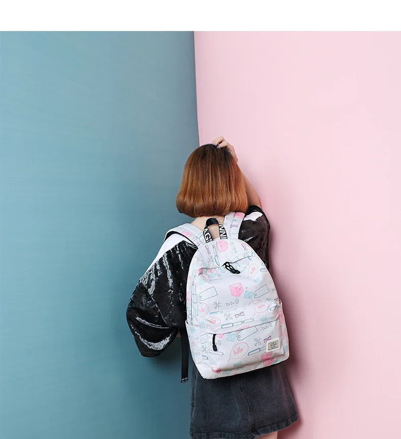 Новый рюкзак с принтом для девочек-подростков школьная сумка девочек женский