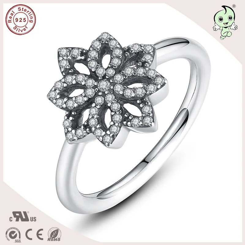 Женское кольцо с цветком из серебра 100% пробы хорошего качества|flower ring|ring ring925 silver