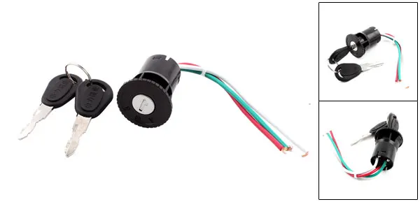 X Autohaux Замок зажигания для скутера мотоцикла электровелосипеда 3 провода 2