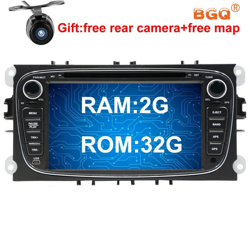 2G ram 32G rom Android 7 1 четырехъядерный автомобильный dvd плеер gps для Ford Focus Mondeo Galaxy Аудио