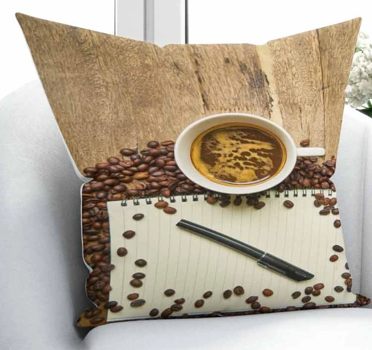 

Else Brown Coffee Beans Pencil Notebook Kitchen 3D Print Chair Throw Pillow Case Cushion Cover Square Hidden Zipper 45x45cm