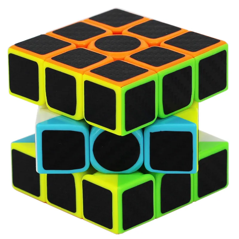кубик рубика Новый Углеродного Волокна Стикер Скорость 3x3x3 Magic Cube Непоседа
