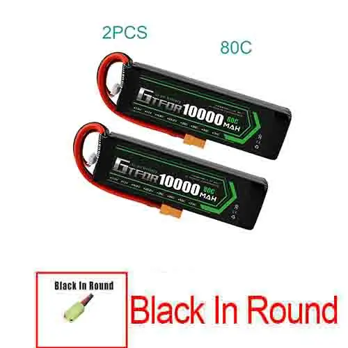 2S10000mah80C-Black GTFDR lipo батарея 7,4 V 10000mAh 2S 60C 80C 100C RC батарея Deans XT60 для 1/8 1/10 автомобилей RC лодка вертолет Квадрокоптер лодка автомобиль - Цвет: 2S10000mah80C-Black