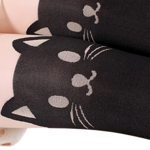Женские сексуальные чулки до колен с кошачьим хвостом|pantyhose tattoo|cat tailknee high hosiery |