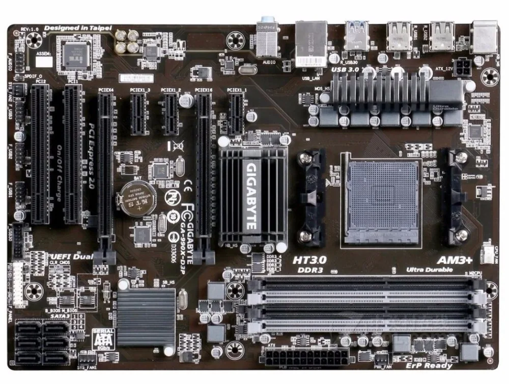 Для Gigabyte GA 990X D3P оригинальная настольная материнская плата Socket AM3 + DDR3 SATA3