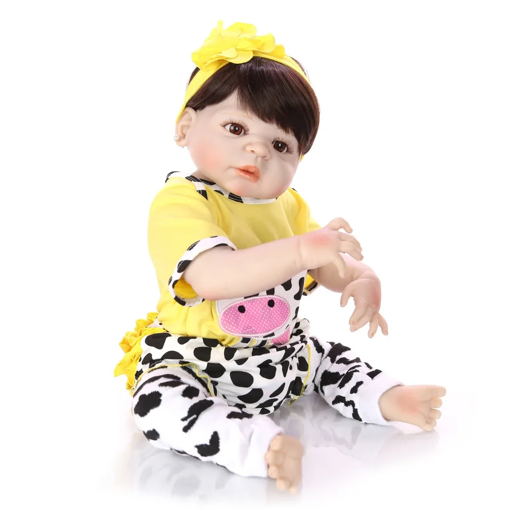 Реалистичные 23 ''силиконовые куклы Reborn Baby cosplay желтая корова полное виниловое покрытие Детские куклы милые модные подарки для девочек