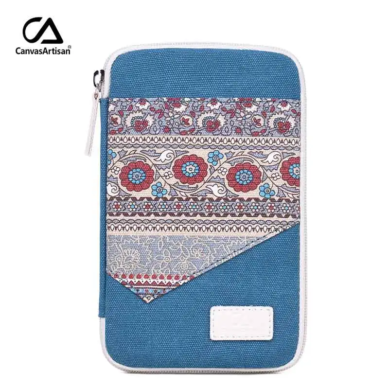 BLUE Canvasartisan женская маленькая косметичка Ретро цветочное стильное портмоне для монет Клатчи Сумка для хранения женский чехол для телефона держатель для денег Сумки - Цвет: BLUE