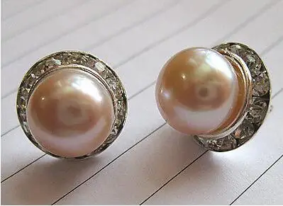 GRATUIT cultued 9 10 мм Блан/Роза/noir perle серьги гвоздики nouveau&gt девушки jades Бесплатная