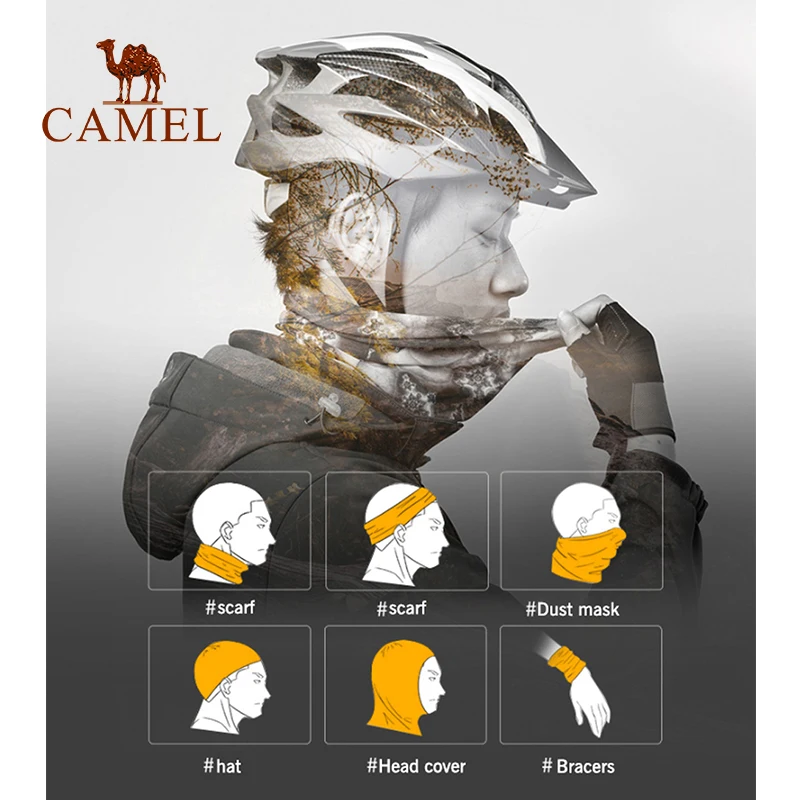 CAMEL мужская Спортивная Бандана с принтом, ветрозащитная мягкая гибкая велосипедная повязка на голову, многофункциональная велосипедная походная повязка на голову