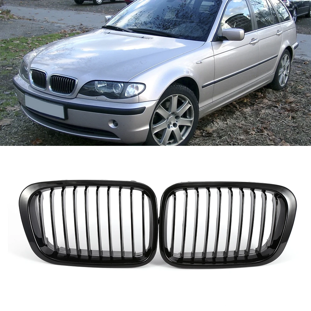 2 шт./компл. Передняя ночевая решетка гриль глянцевый черный для BMW E46 318I 320I 325I 330I 1998