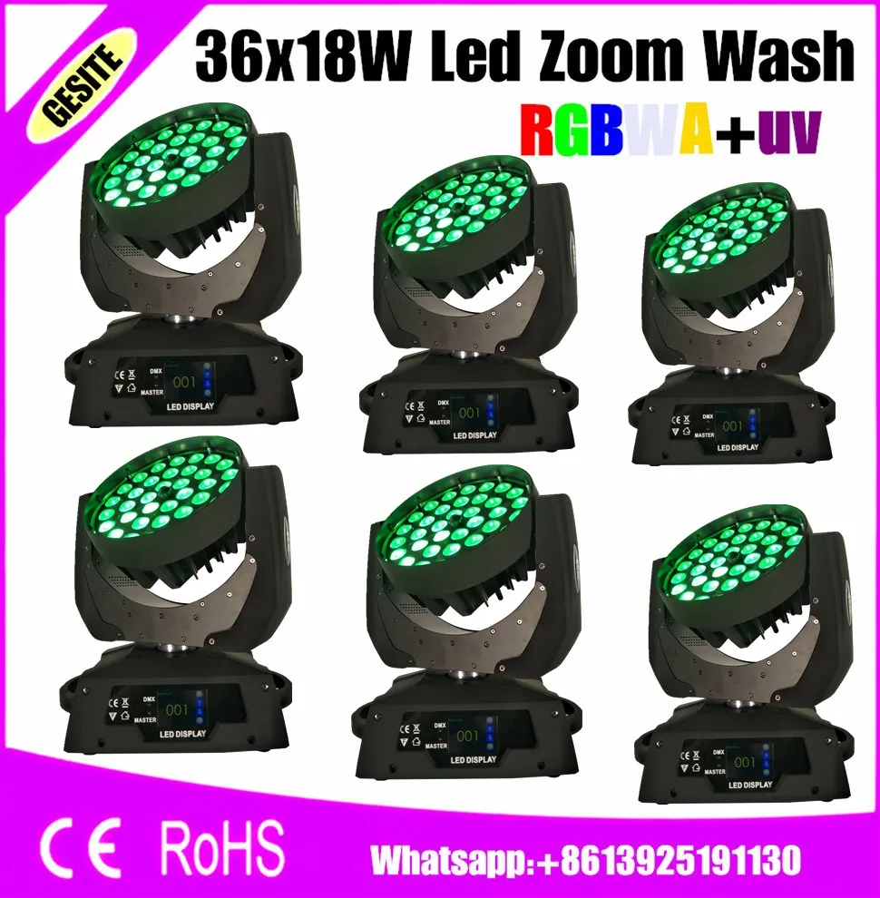 6 шт. сенсорный экран zoom wash led moving head light effect|Эффект освещения сцены| |