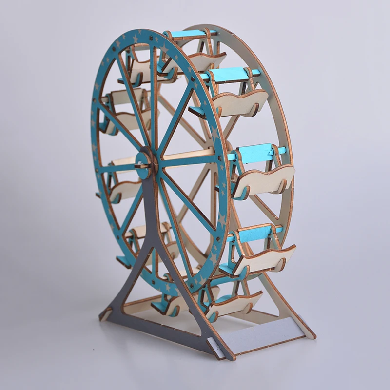 Колесо обозрения сборная игрушка сборочная Модель Дерево 3D diy модель комплект