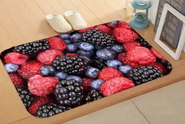 Напольный коврик для кухни 50x80 см с изображением фруктов желтого красного