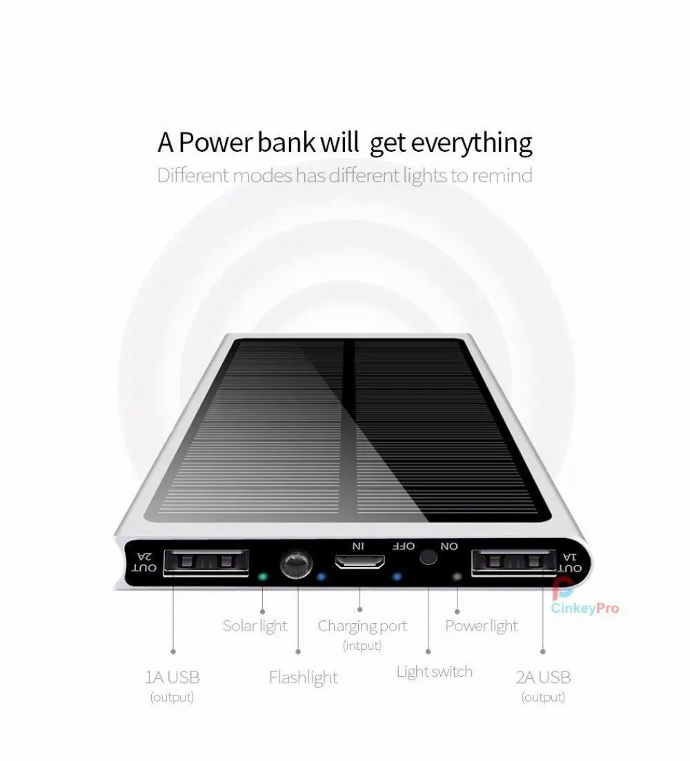 Новый 20000 мАч солнечный power bank водостойкое зарядное устройство Внешний