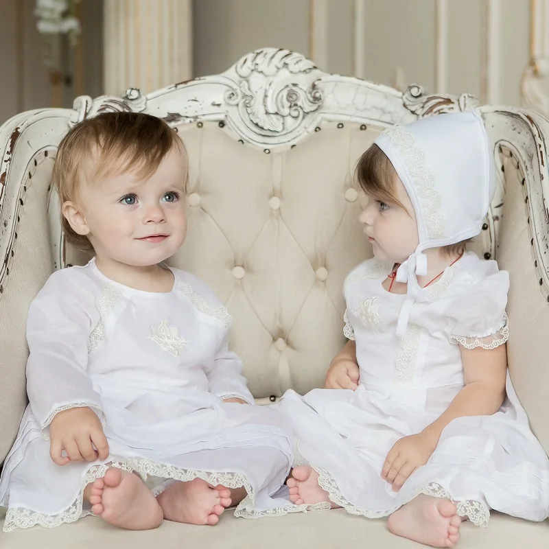 Baptismal set Lucky Child for boys and girls shirt jumpsuit footies blouse hat cap | Детская одежда и обувь
