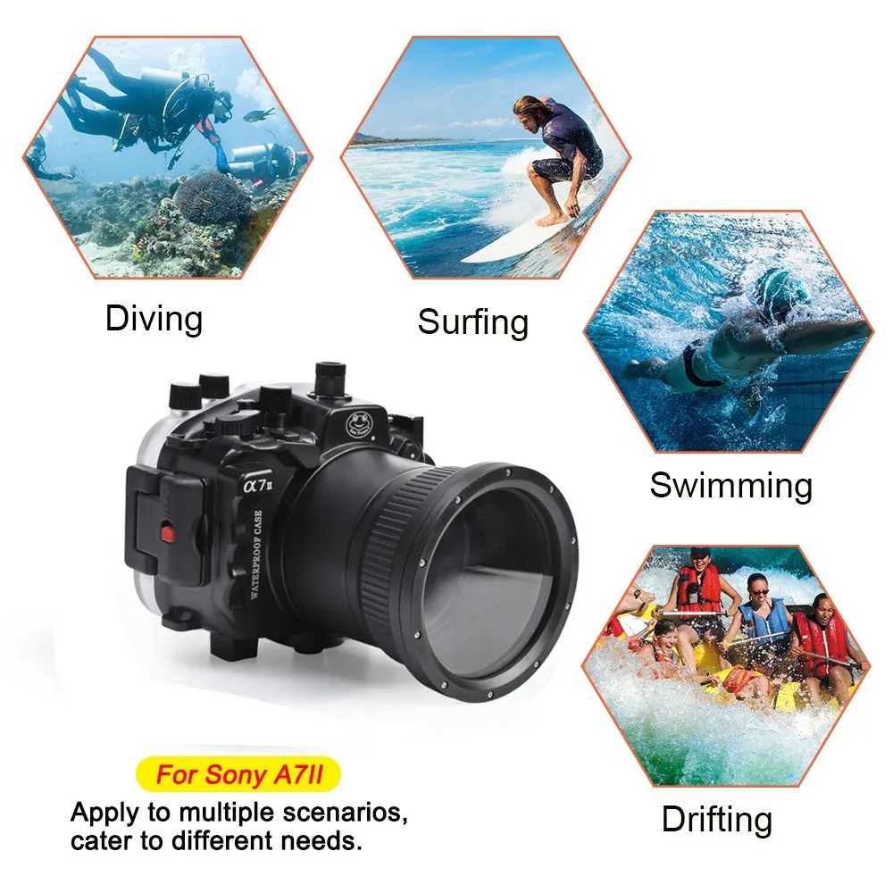 Водонепроницаемый чехол Seafrogs для Sony A7M2 A7R2 A7S2 A7 II A7R A7S подводной съемки с ручкой